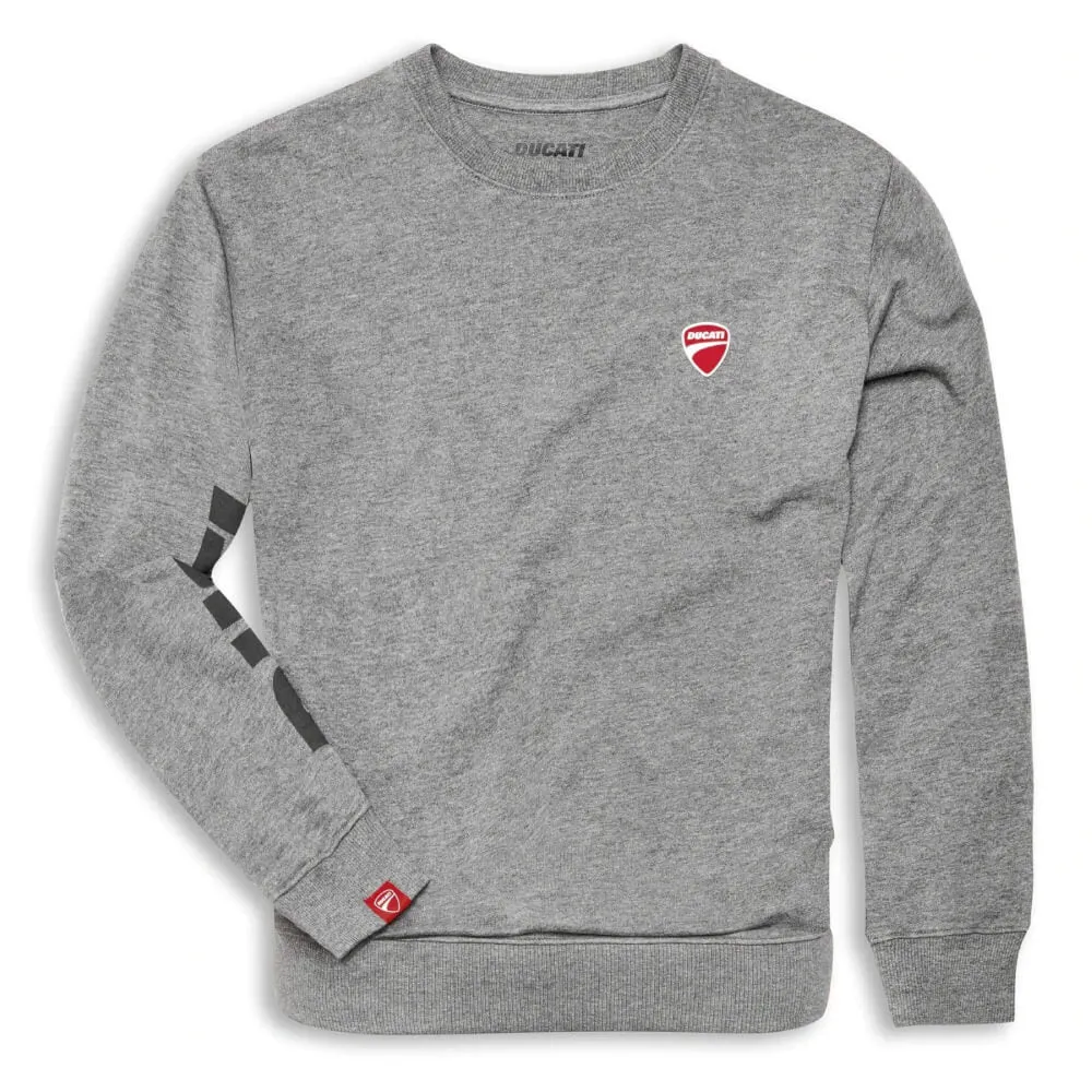 Ducati Logo Round Neck Sweatshirt Grey
