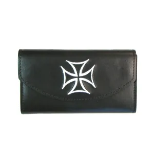 Embroidered Ladies Organizer Wallet- Iron Cross