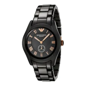 EMPORIO ARMANI Ceramic Black Stainless Steel Black Dial Quartz Watch for Ladies - AR1412