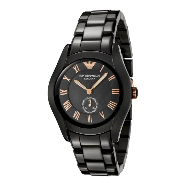 EMPORIO ARMANI Ceramic Black Stainless Steel Black Dial Quartz Watch for Ladies - AR1412