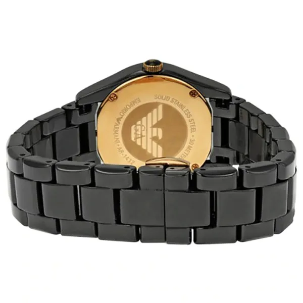 EMPORIO ARMANI Ceramic Black Stainless Steel Black Dial Quartz Watch for Ladies - AR1412