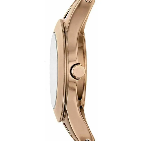EMPORIO ARMANI Classic Rose Gold Stainless Steel Silver Dial Quartz Watch for Ladies - AR7362