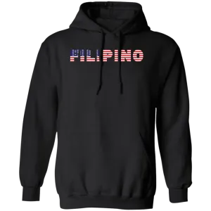 Filipino with US Flag Embedded Unisex Pullover Hoodie