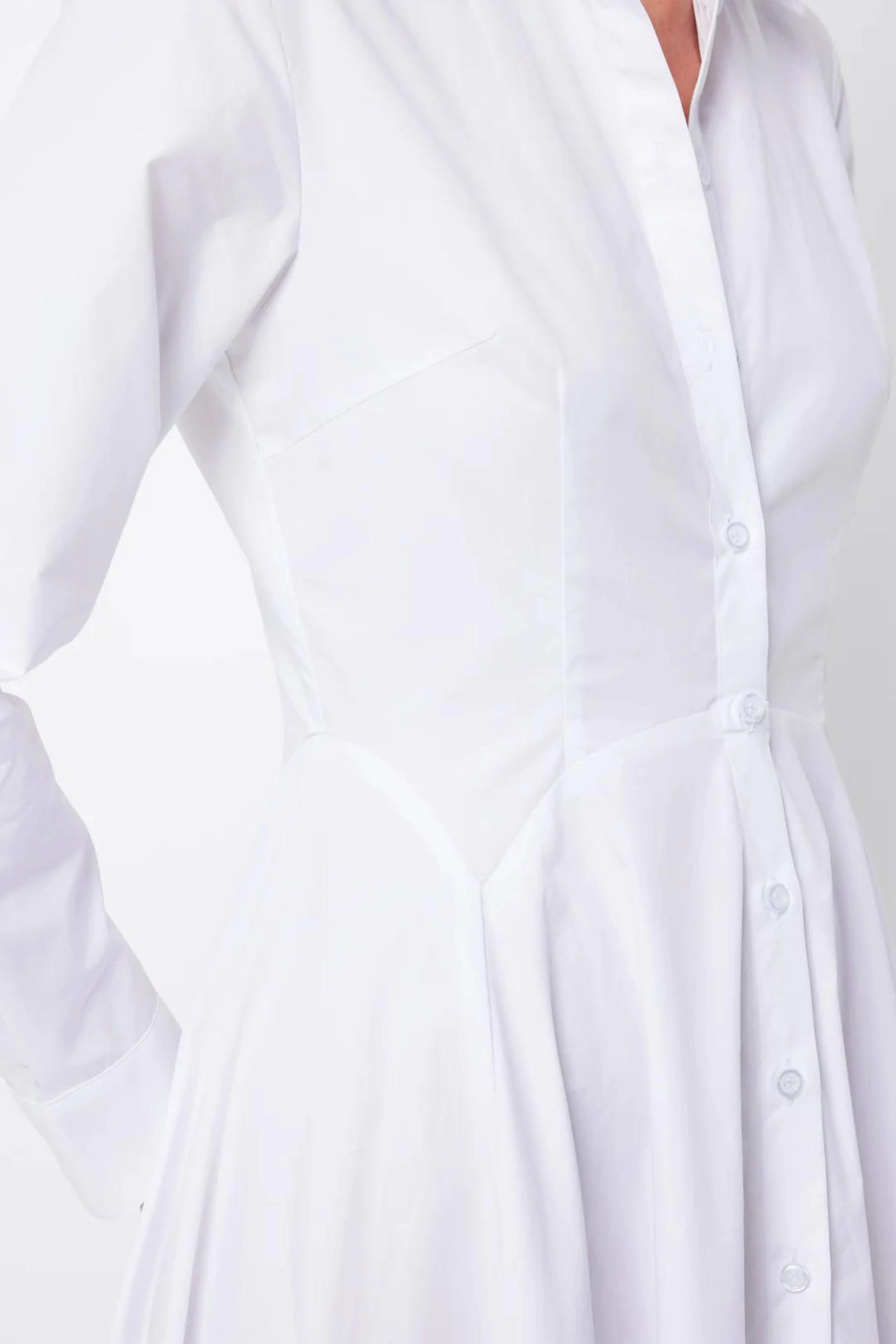 Fixation Maxi Shirt Dress - White