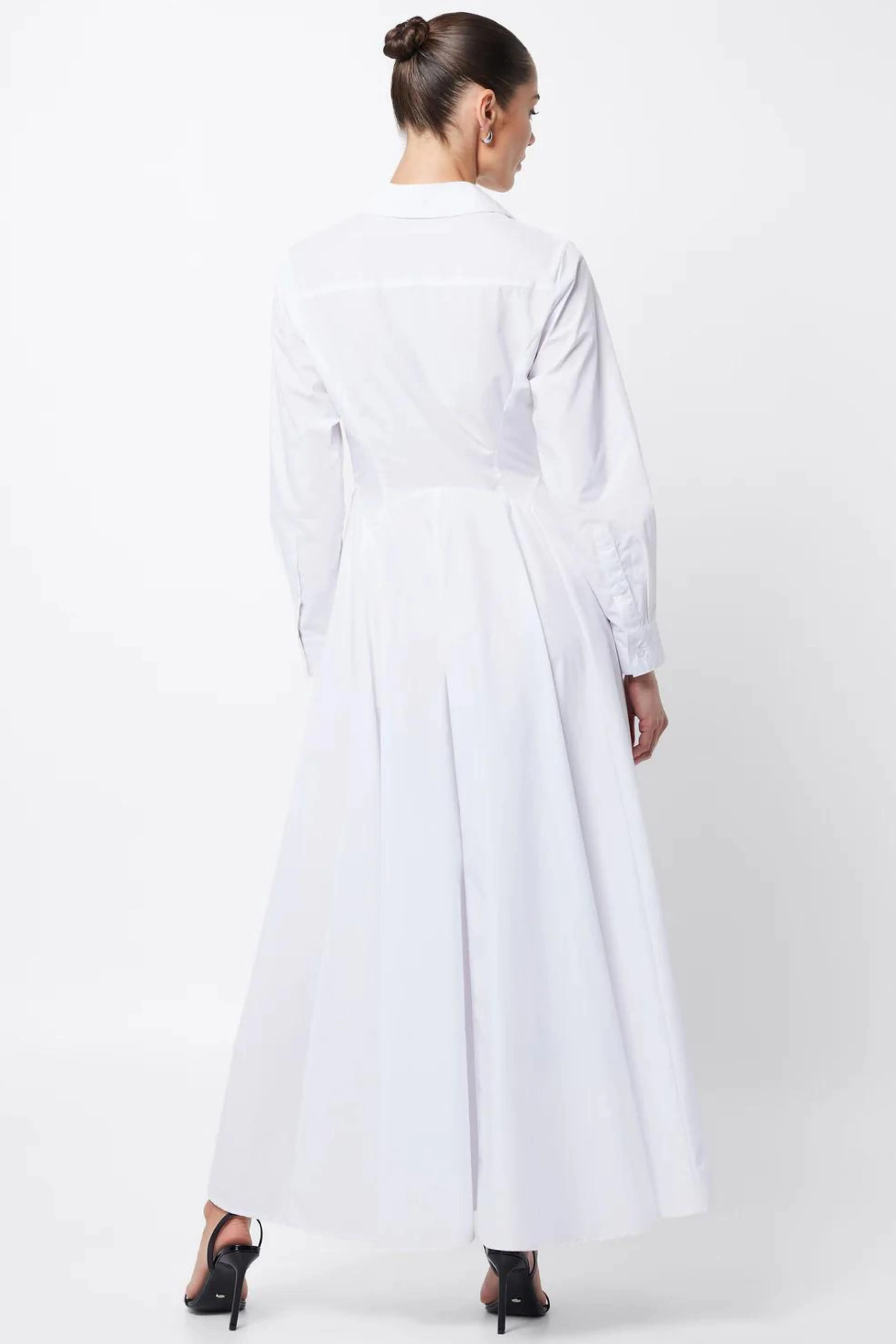 Fixation Maxi Shirt Dress - White