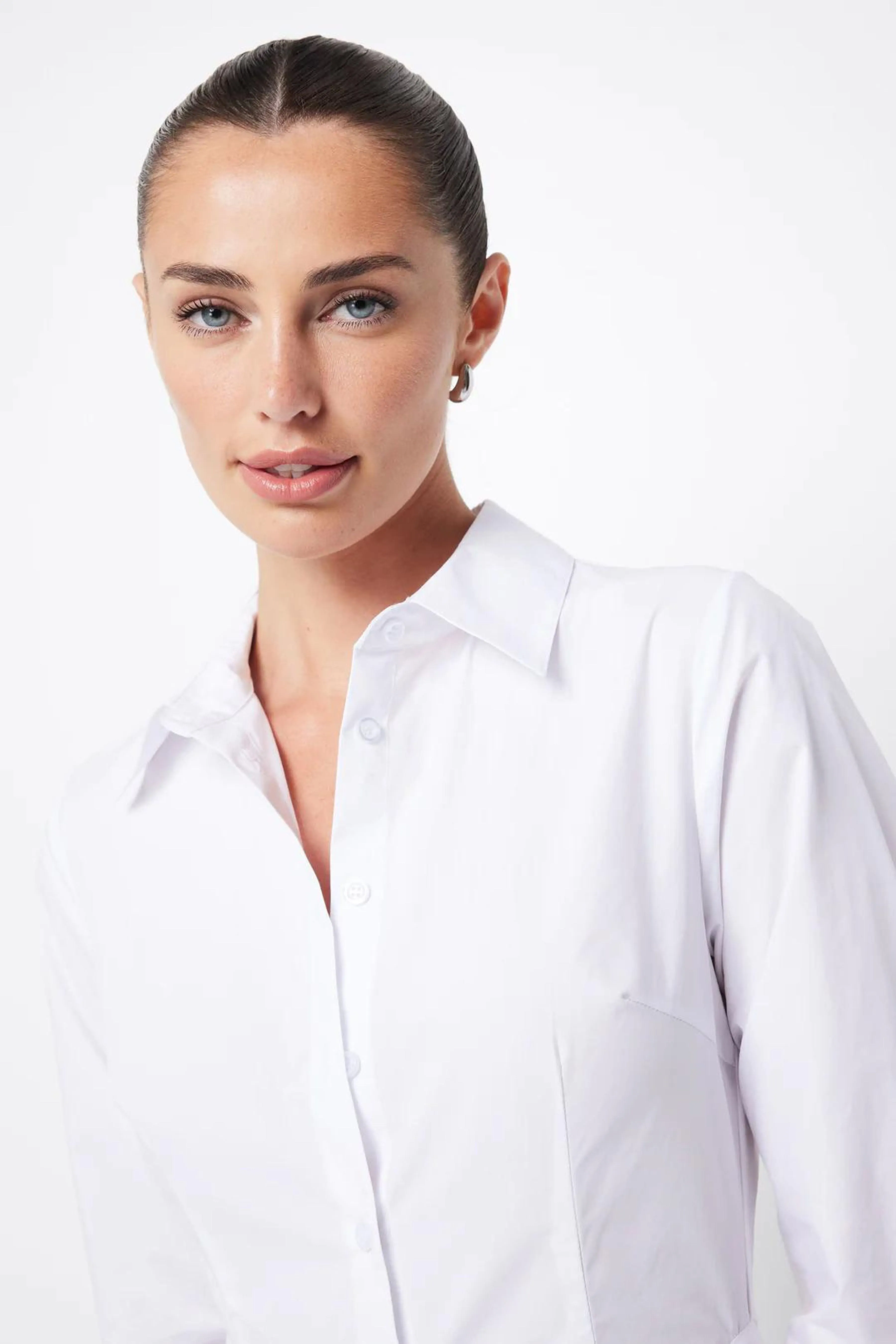 Fixation Maxi Shirt Dress - White