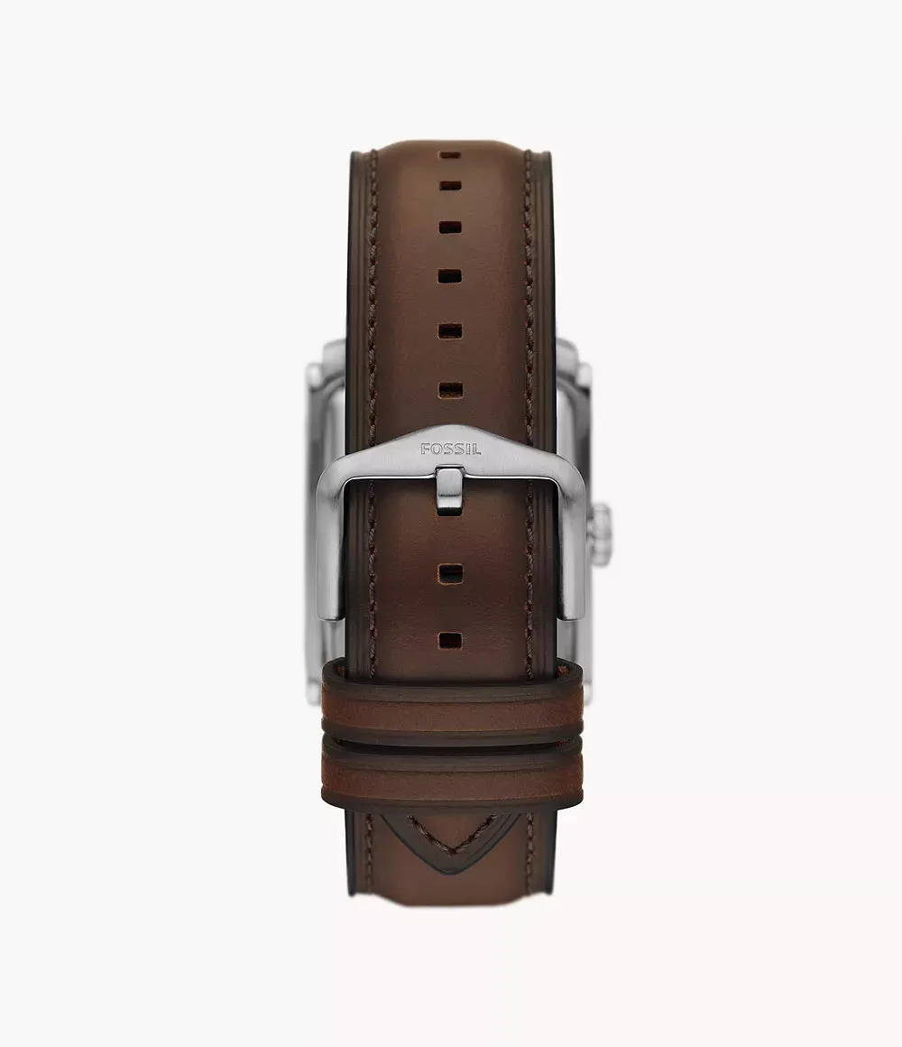 Fossil Carraway Three-Hand Brown Leather 30mm Mens Watch