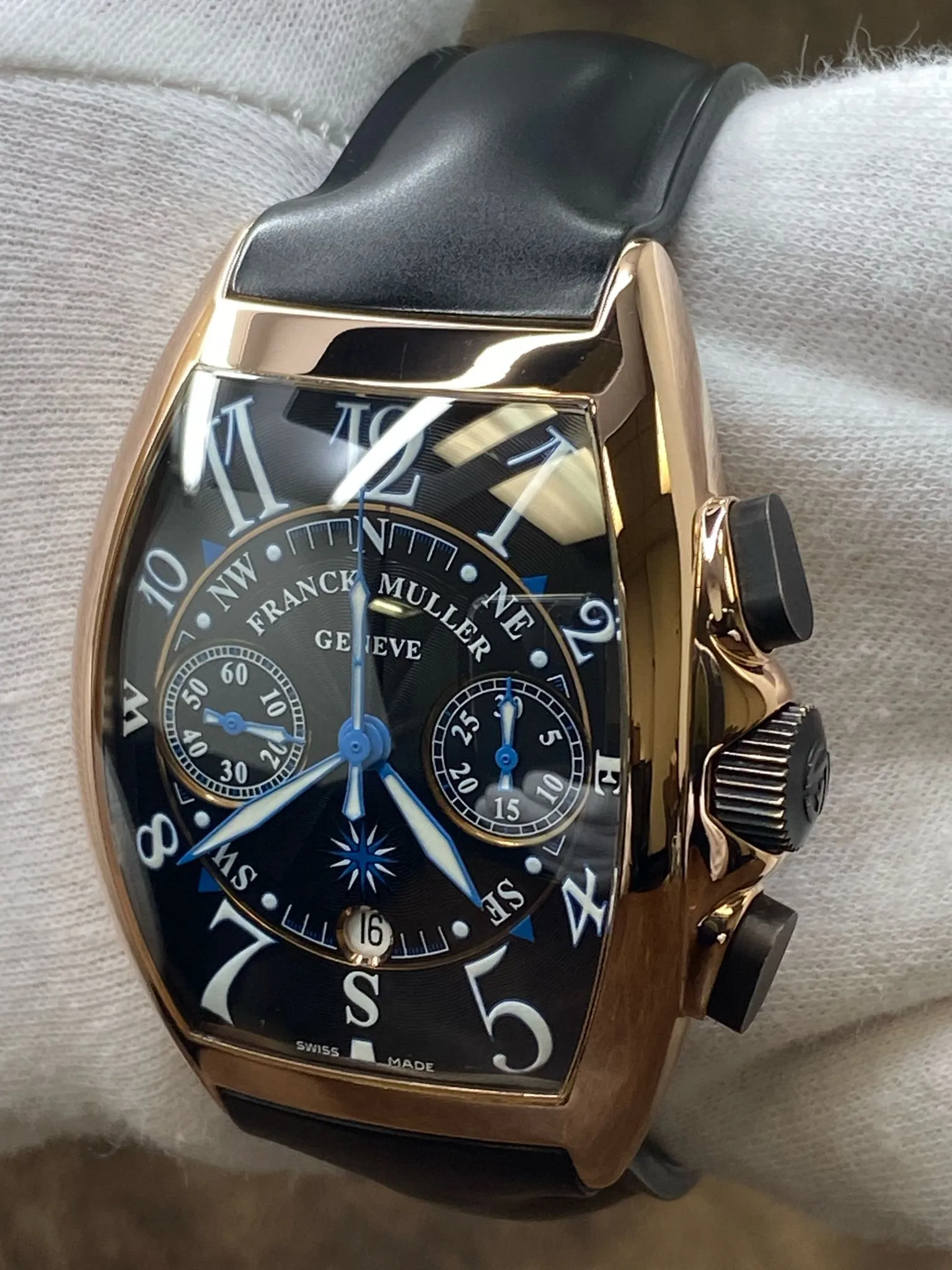 Franck Muller Mariner 18K Rose Gold 8080 CC AT MAR Black Dial Automatic Men's Watch