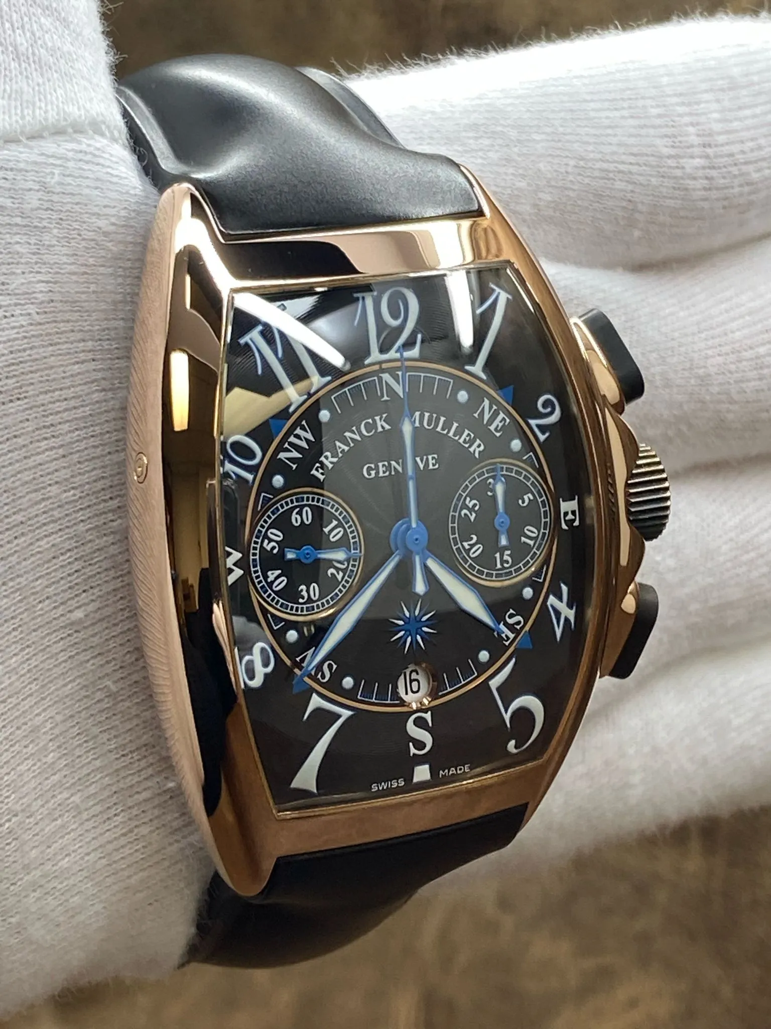 Franck Muller Mariner 18K Rose Gold 8080 CC AT MAR Black Dial Automatic Men's Watch