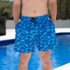 Freshwater Fish Camo - Lined Swim Trunks