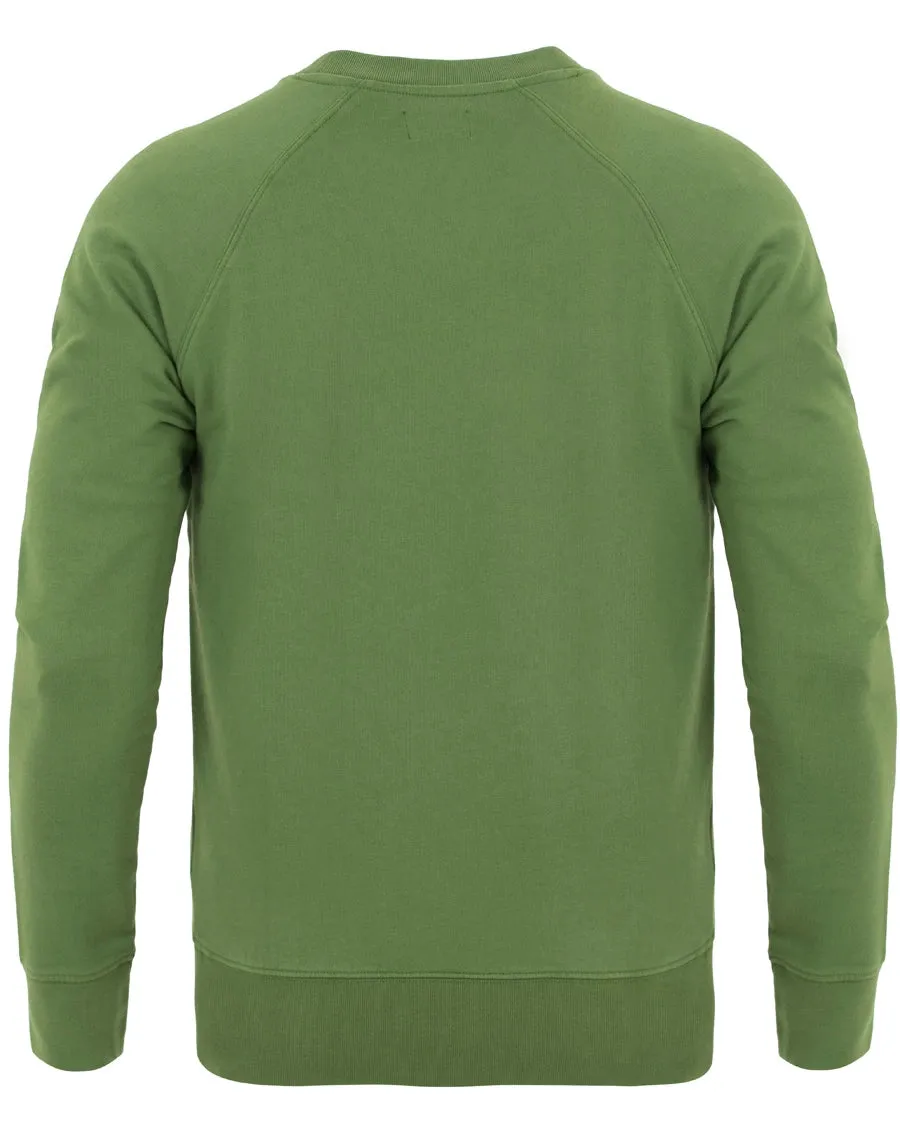 GANT RUGGER Men's Chrorphyll Green The Organic Crew 206145 Size M $155 NWT