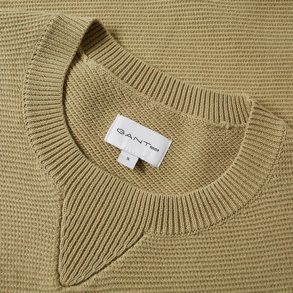 Gant Rugger Men's Twill Textured Crew (84235), Pale Aloe Vera, Medium