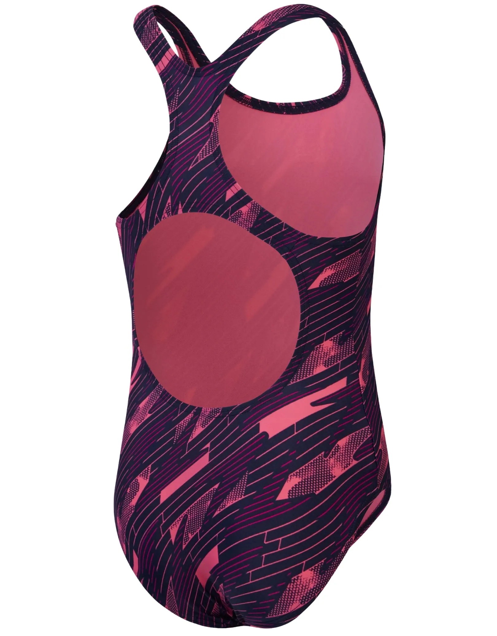 Girls Hyperboom Allover Medalist Swimsuit - Navy/Pink