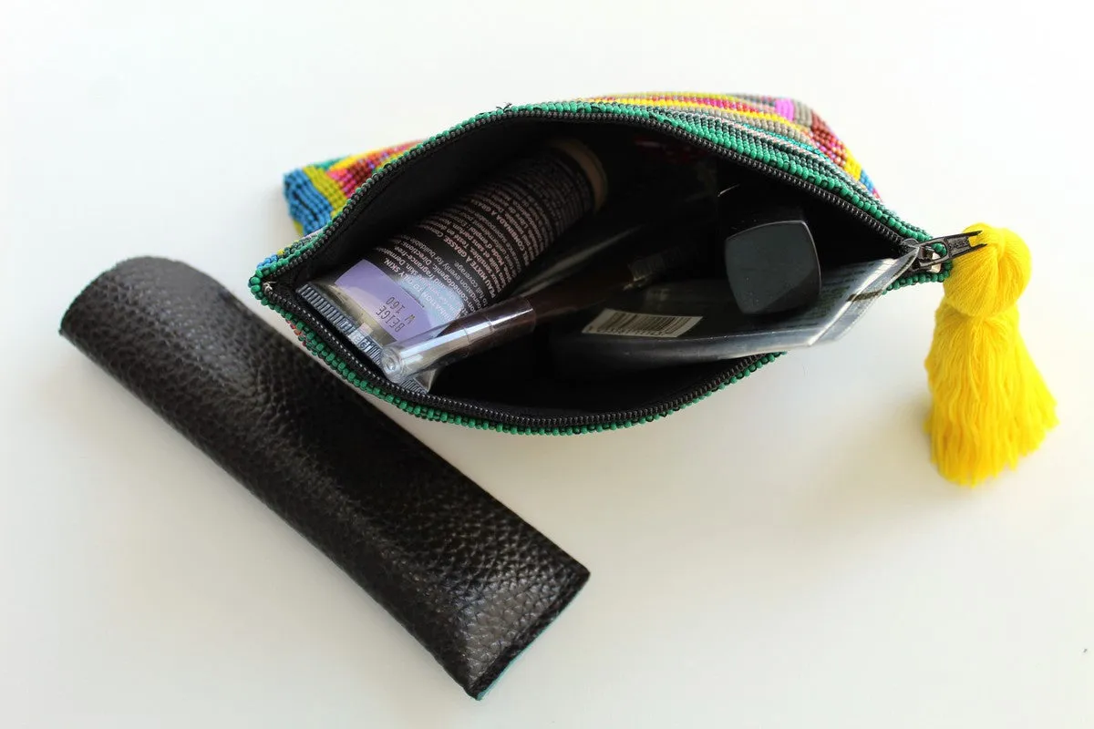 Glass Bead Rectangle Clutch - MULTI