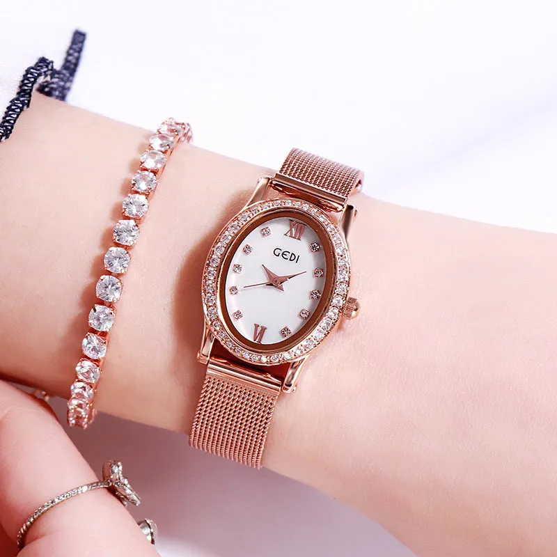Goldie Milan net belt diamond student watch small fresh casual women's watch