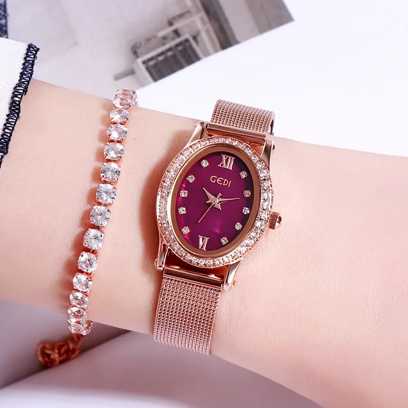 Goldie Milan net belt diamond student watch small fresh casual women's watch