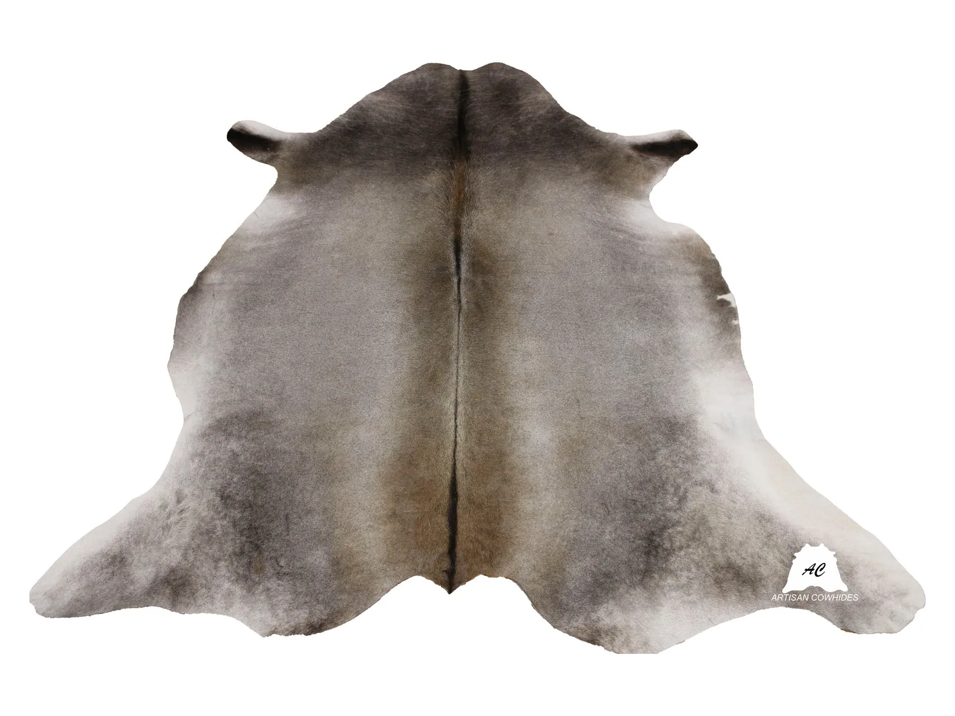 Gray Tan Cowhide Rug - Size (7'x6” Ft)