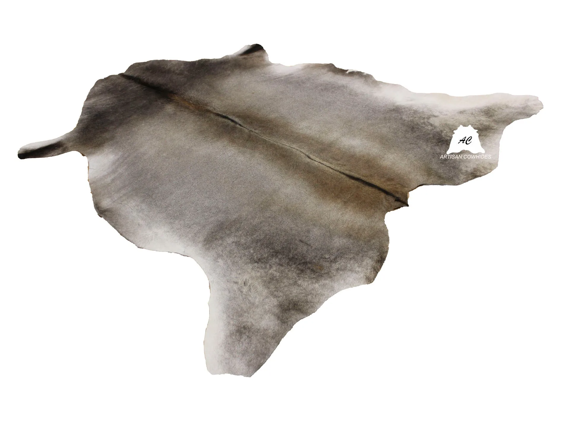 Gray Tan Cowhide Rug - Size (7'x6” Ft)