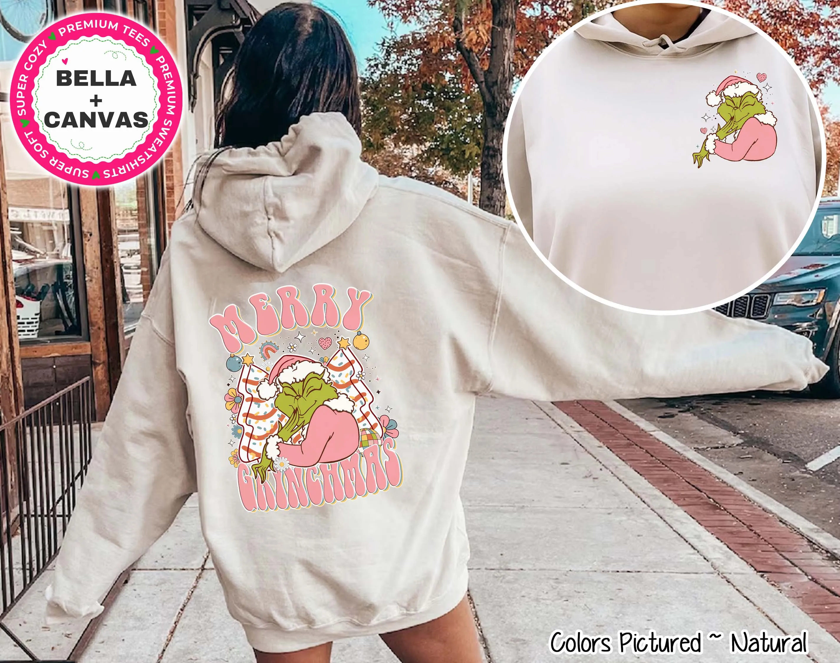 Grinch Merry Christmas Cakes 2 Sided Tee or Sweatshirt