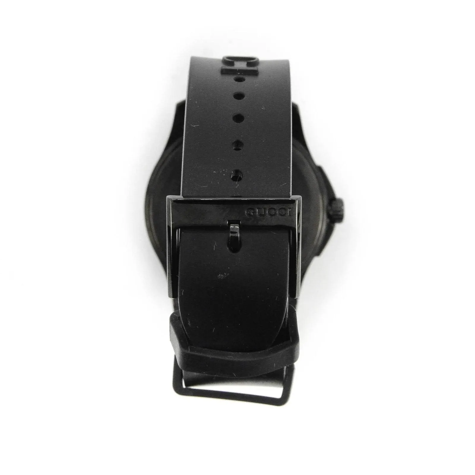 Gucci G- Timeless YA1264017 Black Rubber Band Black REAL Motif Dial 38mm Mens Watch