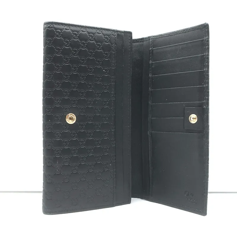Gucci Microguccissima Continental Flap Wallet Black Leather