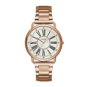 Guess Kennedy Rose Gold Stainless Steel Silver Dial Quartz Watch for Ladies - W1149L3