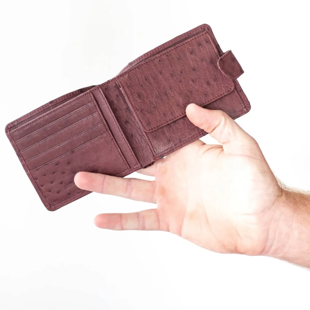 Handmade Men's Wallet with Tab Ostrich