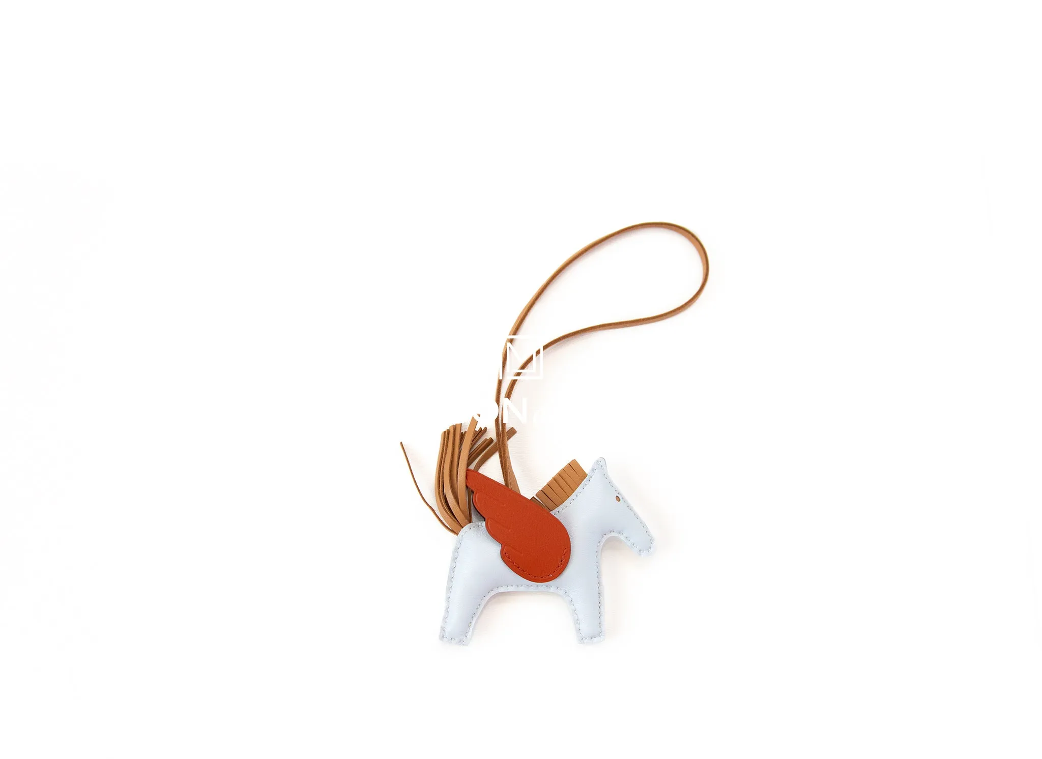 Hermes Bleu Brume / Chai / Cuivre Pegase Bag Charm PM