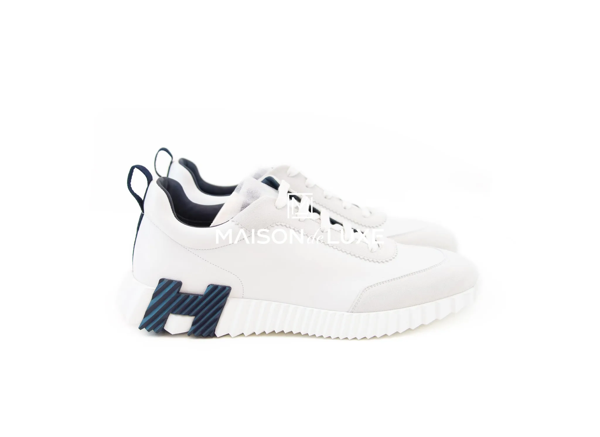 Hermes Men's White Bouncing 44 Sneaker
