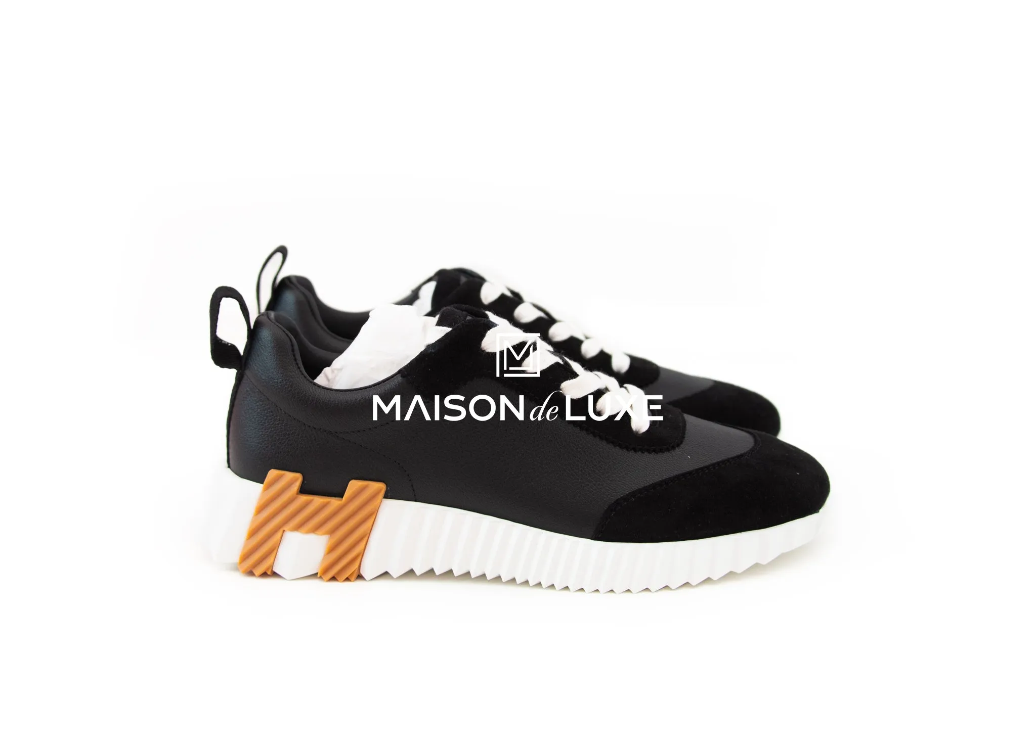 Hermes Women's Black Bouncing 37 Sneaker