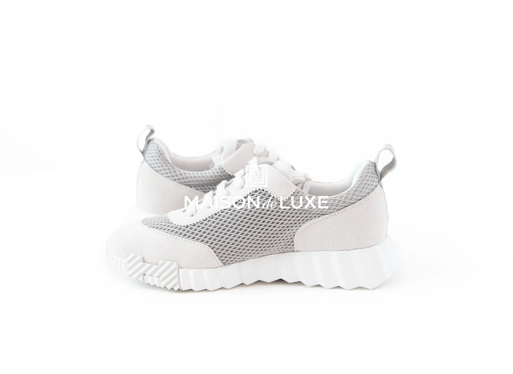 Hermes Women's Gris Lulea Bouncing 37 Sneaker