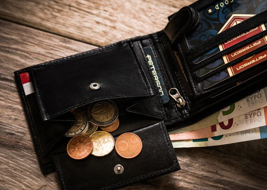 Horizontal Leather Wallet Embossed with Polish Eagle & White and Red Trim