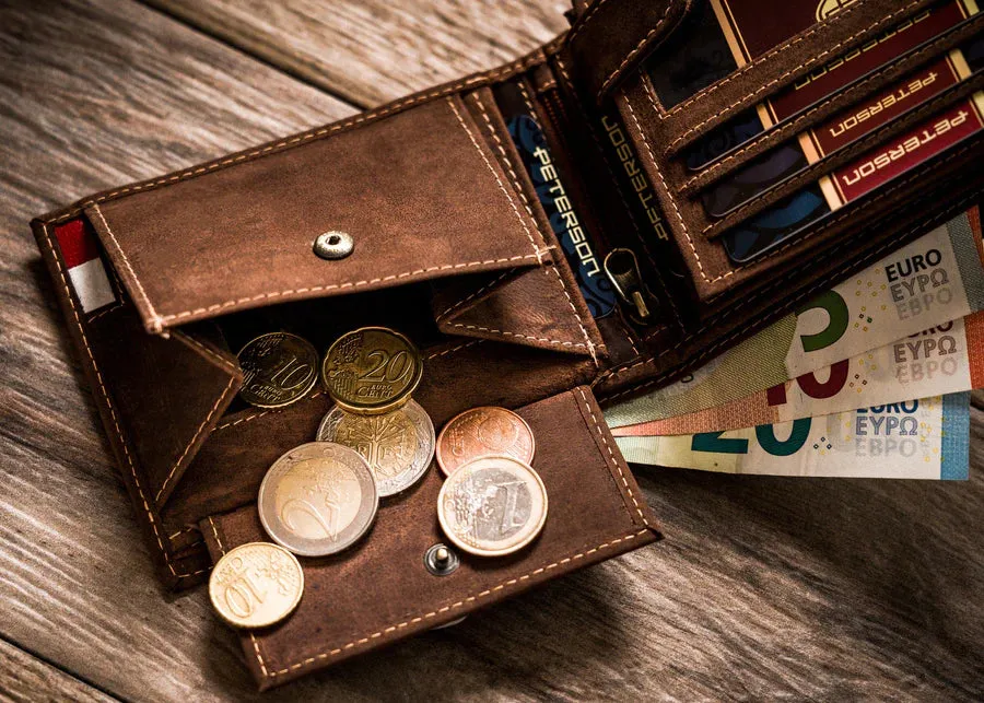 Horizontal Leather Wallet Embossed with Polish Eagle & White and Red Trim