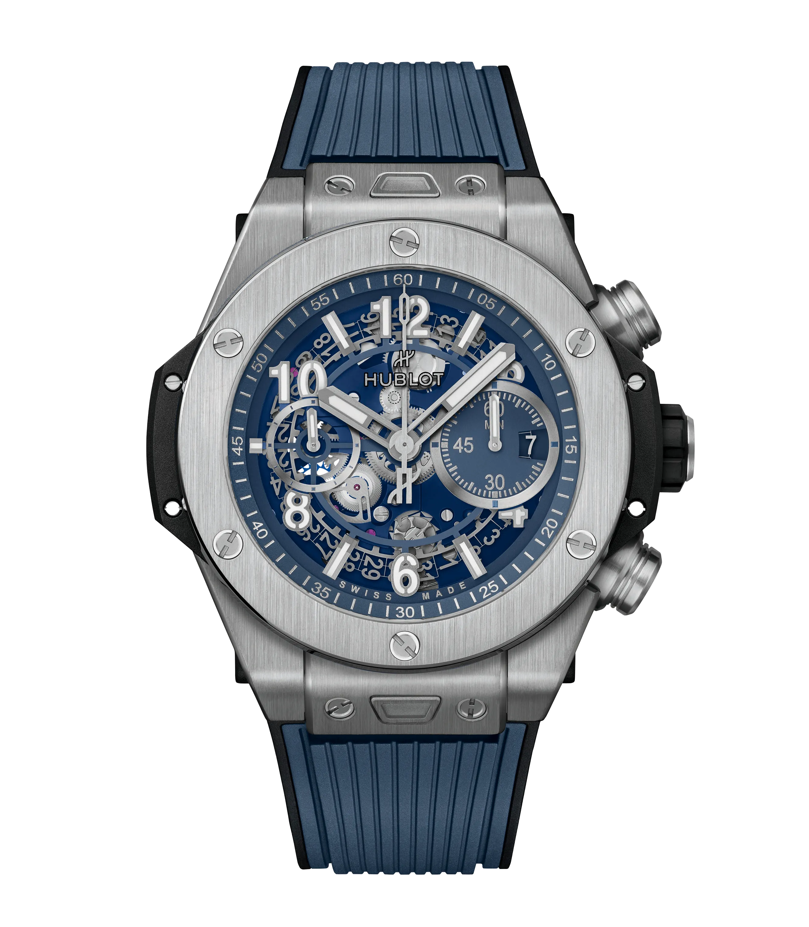 Hublot Big Bang Unico Titanium Blue, 44mm with Blue Skeleton Dial