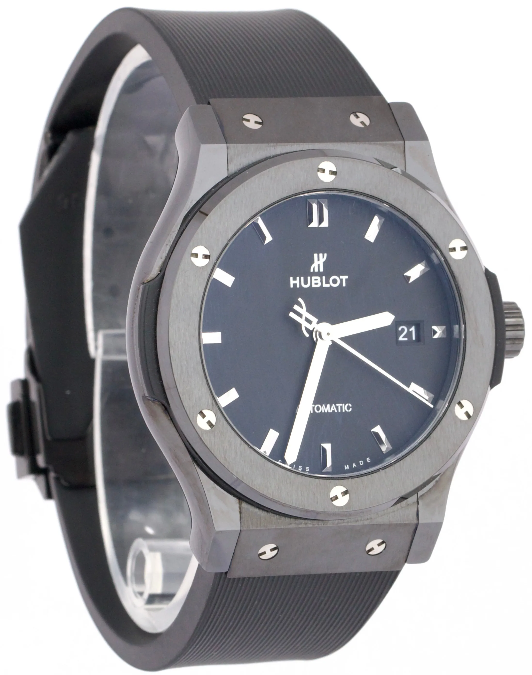 Hublot Classic Fusion Black Magic CERAMIC 42mm Rubber Watch 542.CM.1171.RX BOX