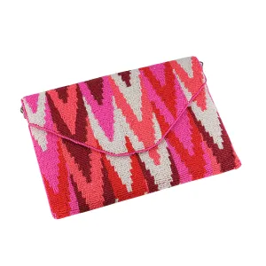 Ikat Beaded Clutch Bag