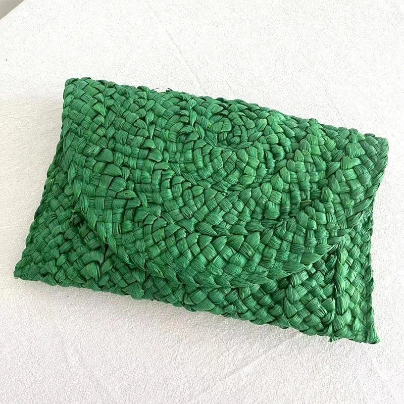 Isabella Corn Husk Weave Clutch Bags