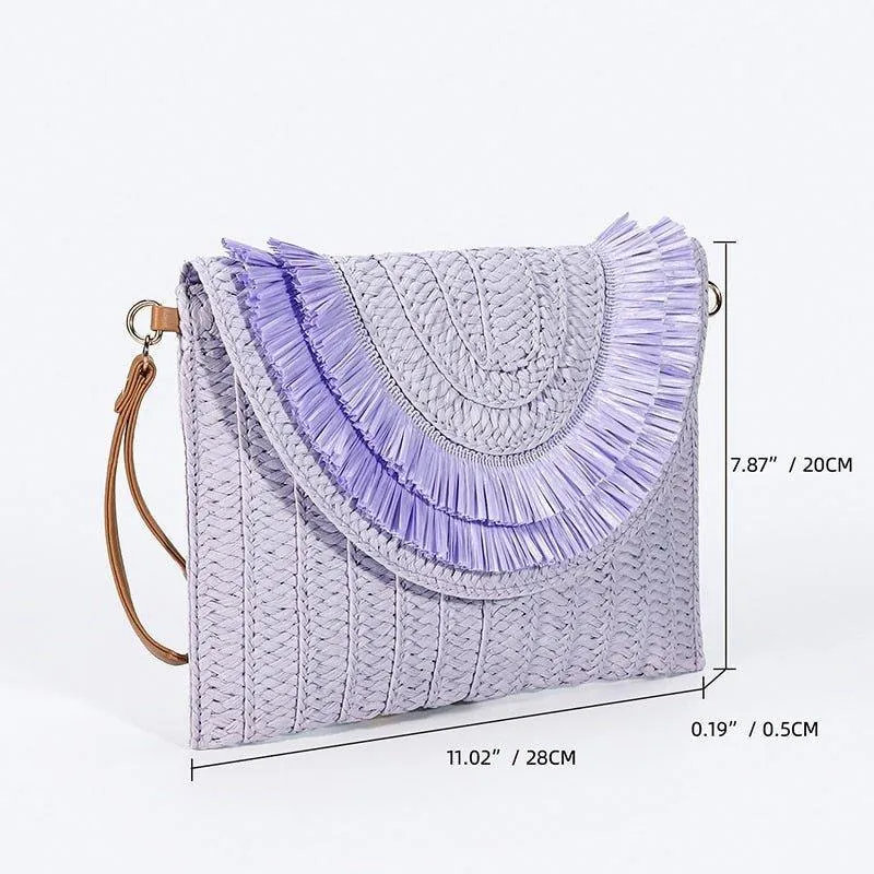 Isabella Corn Husk Weave Clutch Bags