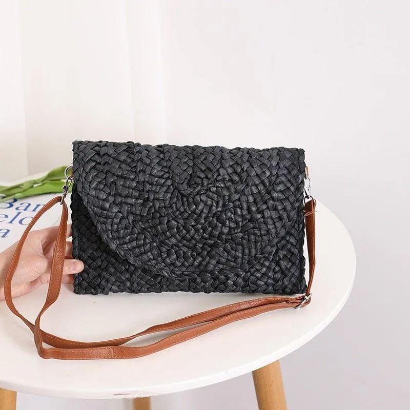 Isabella Corn Husk Weave Clutch Bags