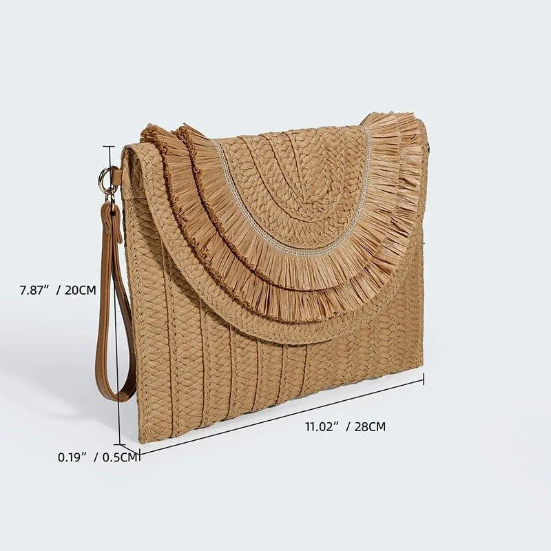 Isabella Corn Husk Weave Clutch Bags