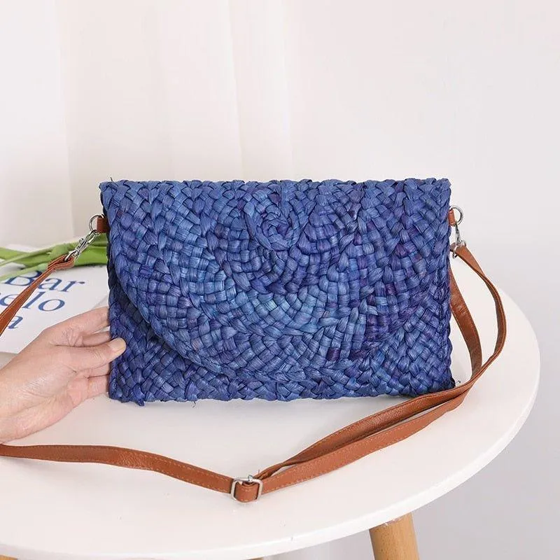 Isabella Corn Husk Weave Clutch Bags