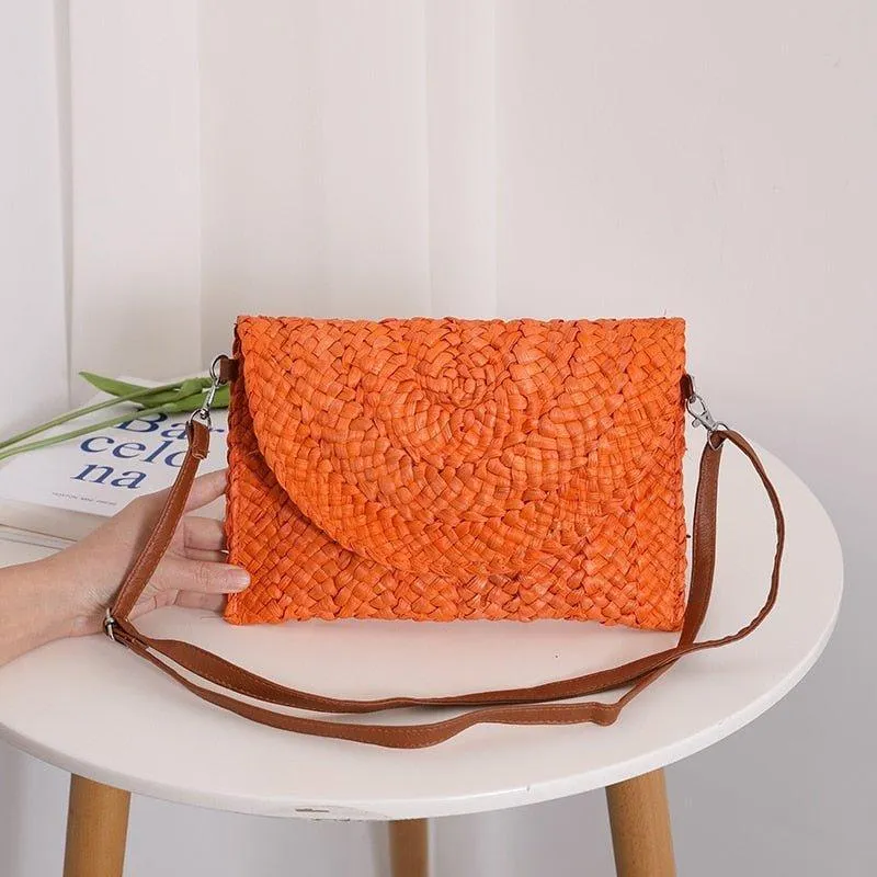 Isabella Corn Husk Weave Clutch Bags
