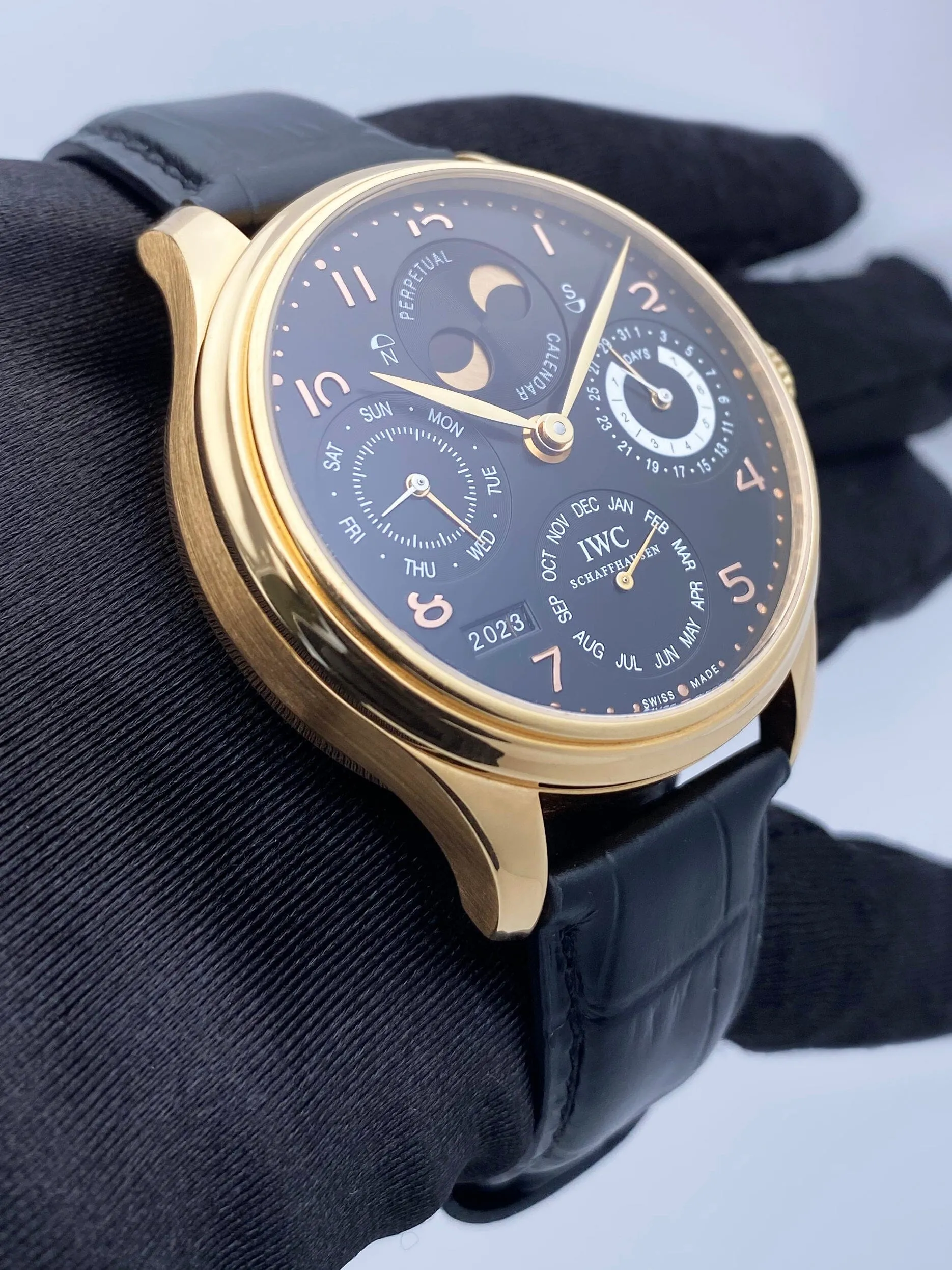 IWC Portuguese IW502103 Perpetual Calendar Black Dial Mens Watch