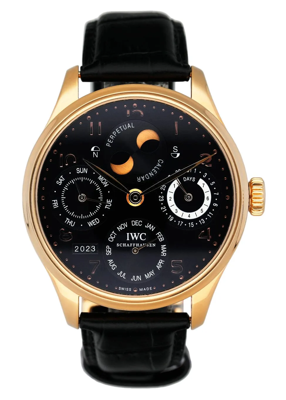 IWC Portuguese IW502103 Perpetual Calendar Black Dial Mens Watch