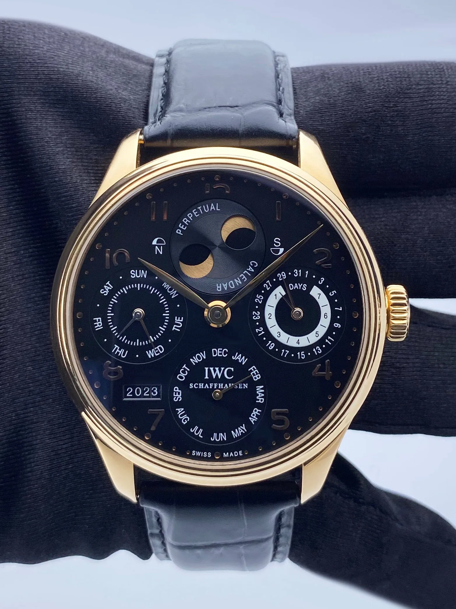IWC Portuguese IW502103 Perpetual Calendar Black Dial Mens Watch