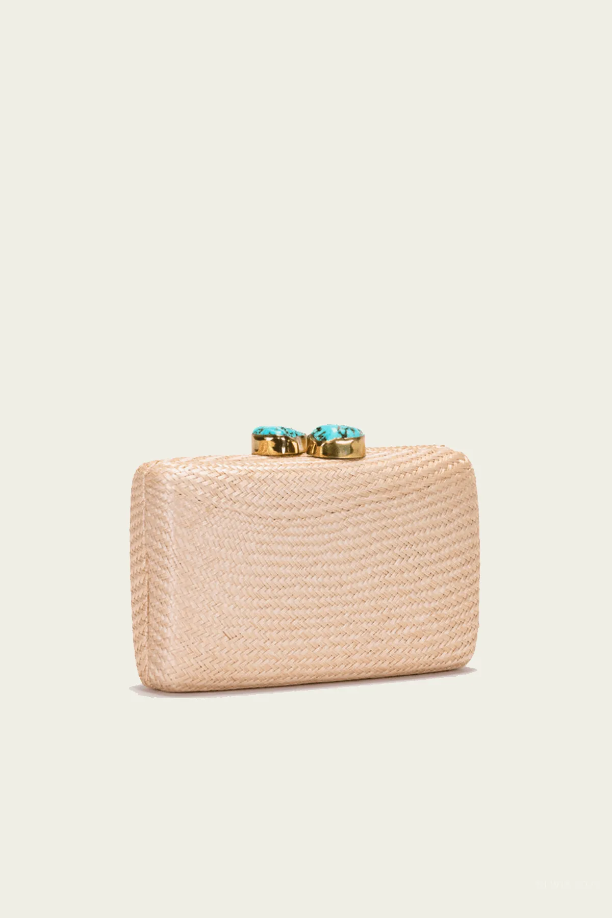 Jen Clutch with Turquoise Stone in Toast