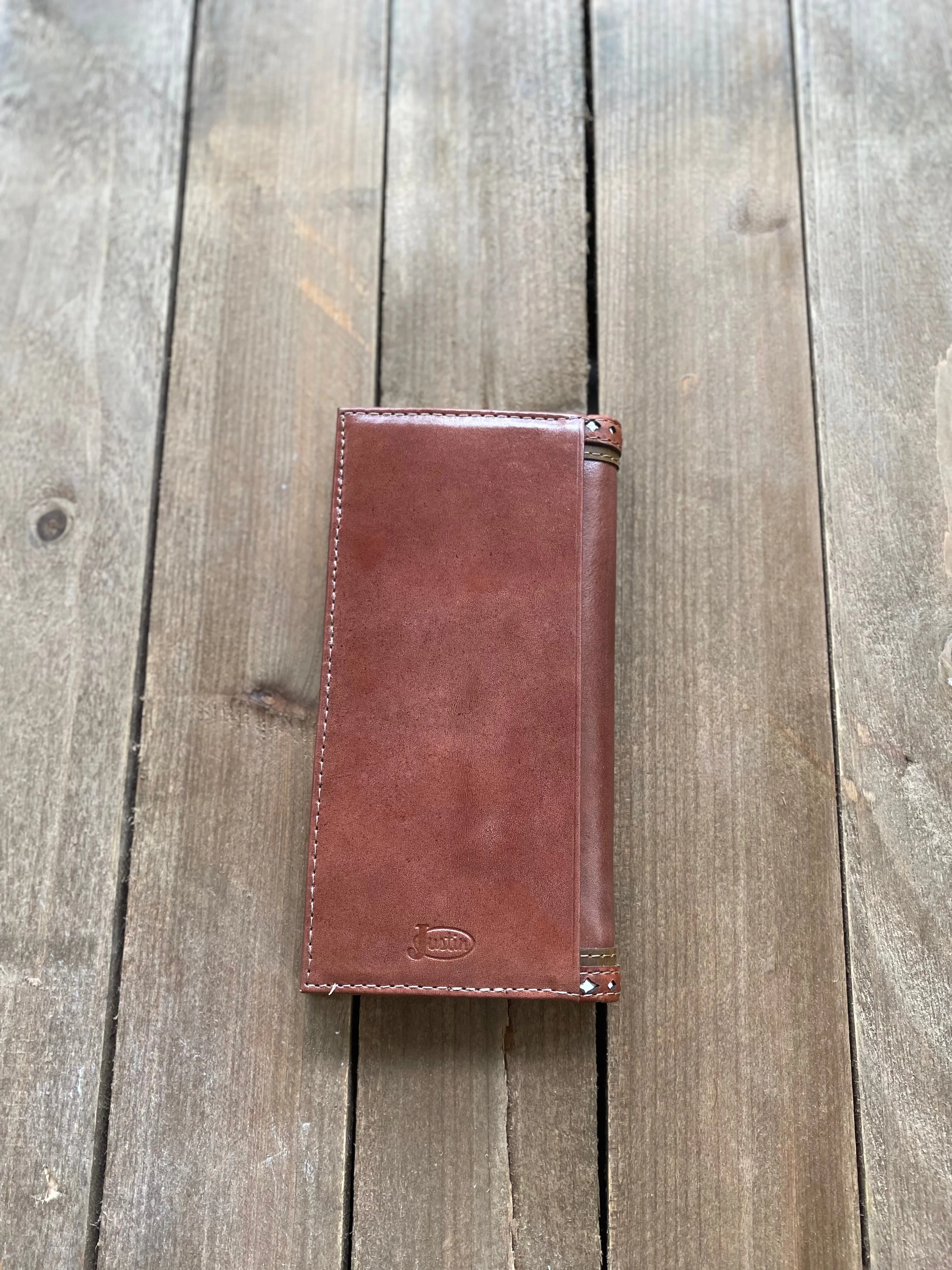 Justin's Rodeo Wallet Brown With Tooling
