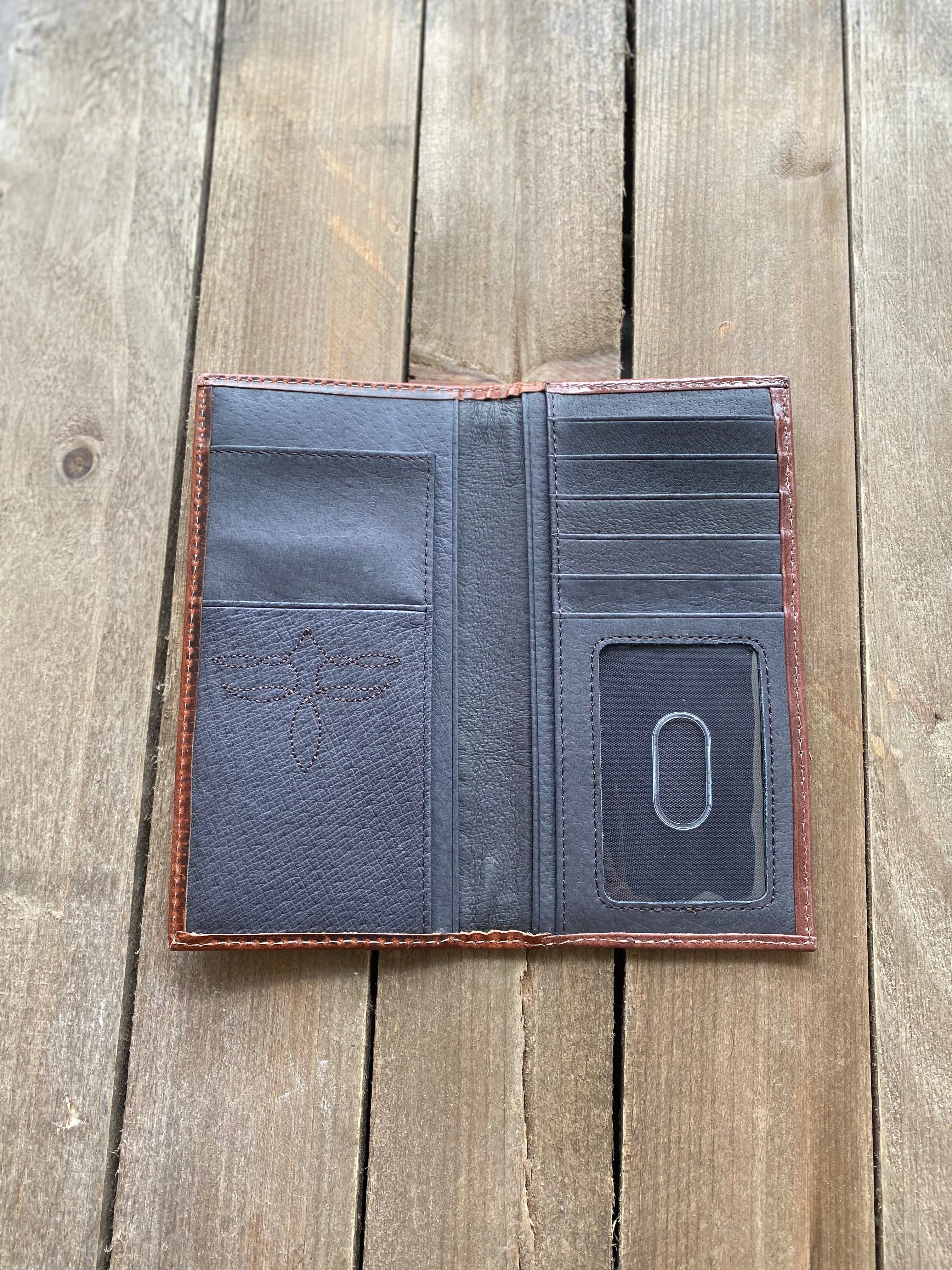 Justin's Rodeo Wallet Brown With Tooling