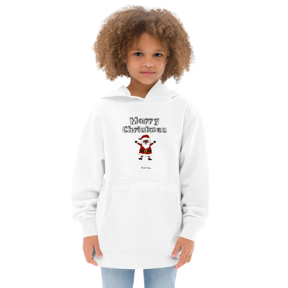 Kids Black Santa-  Fleece hoodie