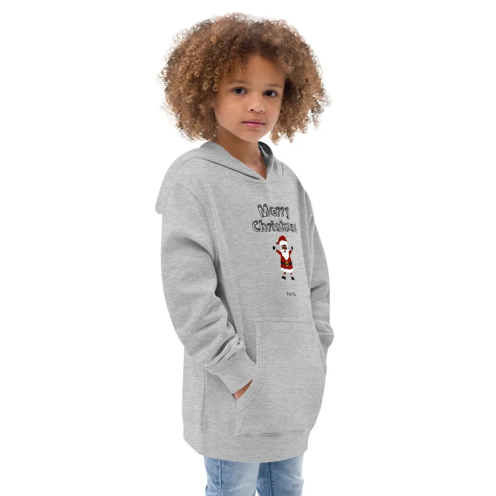 Kids Black Santa-  Fleece hoodie